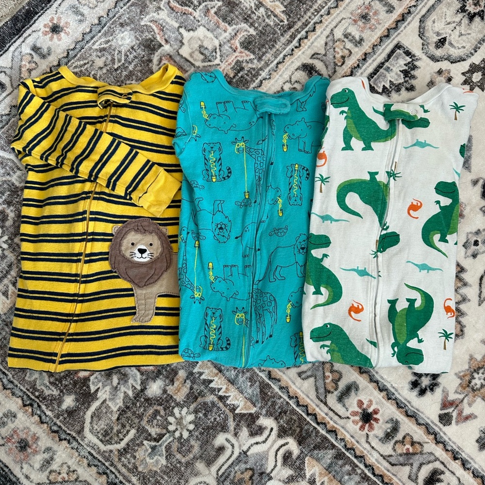 Set of Three Baby Sleepers with Fun Prints